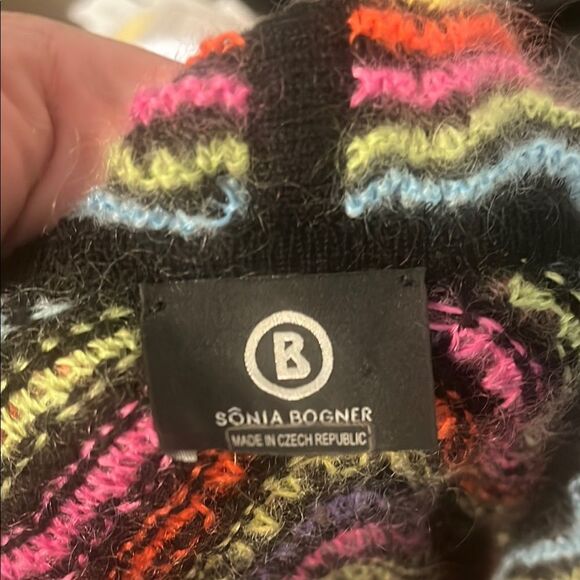 Sonia Bogner Colorful Boho Belt Tie Sweater Cardigan Vibrant Festival Feminine - Picture 7 of 10